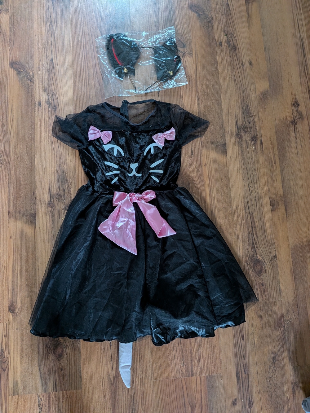 NWOT Black & Pink Kitty Dress Costume with Headband